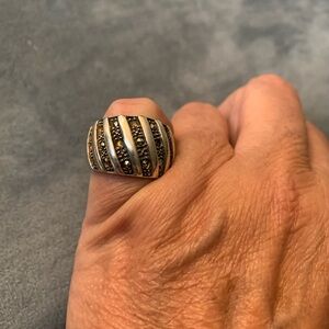 Marqueset and silver ring
